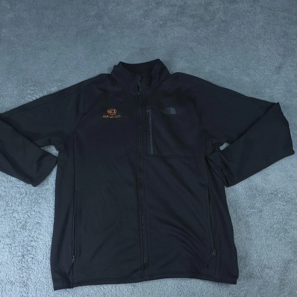 The North Face Jacket Mens XL Black Softshell Full Zip Kansas City NF0A3S06